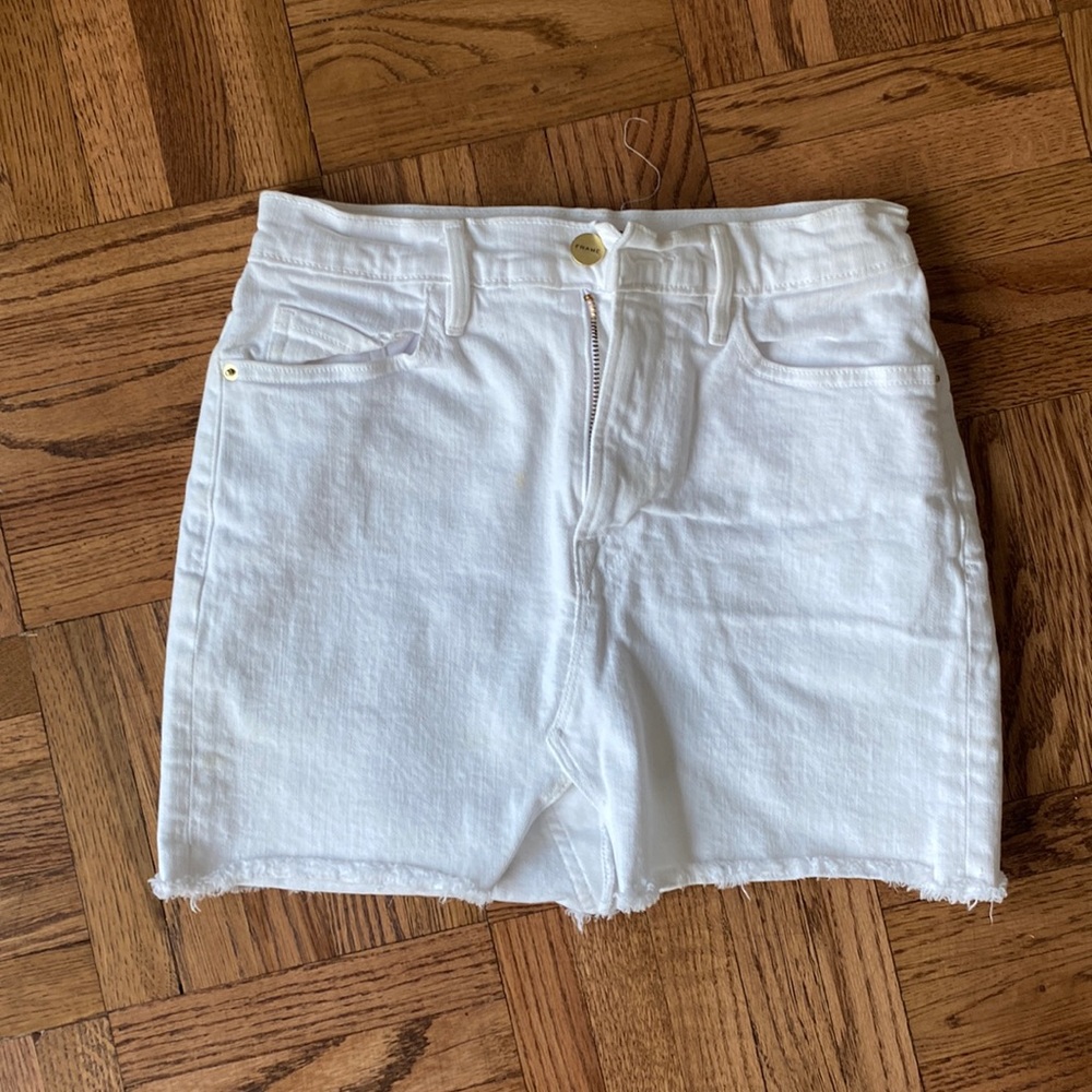 Frame White denim Skirt